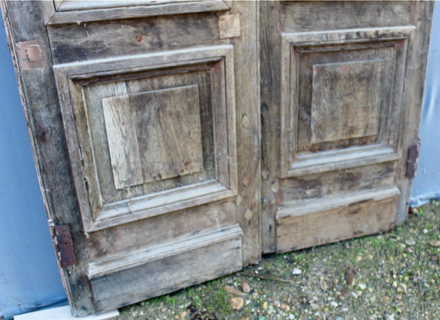 Important Pair Of Nineteenth Oak Landing Doors-photo-3