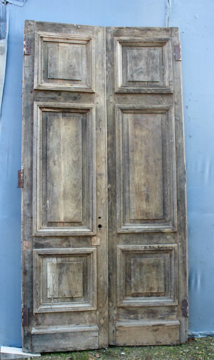 Important Pair Of Nineteenth Oak Landing Doors