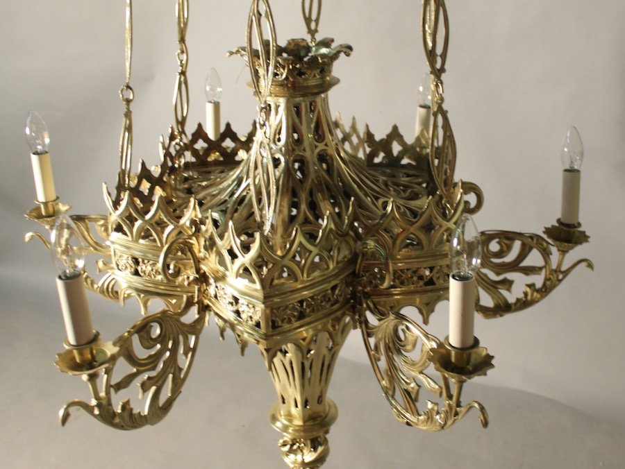 Flamboyant Gothic Chandelier In Bronze XVII-photo-7