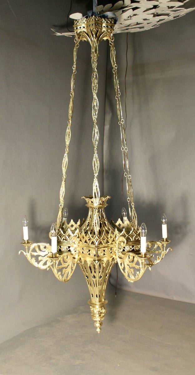 Flamboyant Gothic Chandelier In Bronze XVII