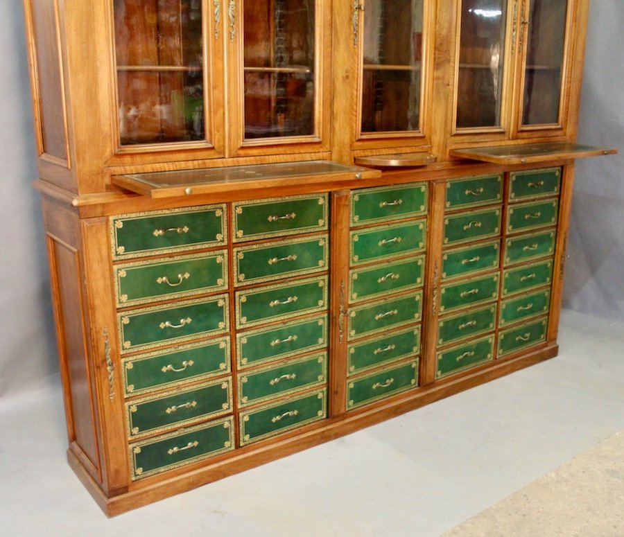 Important 19th Century Mahogany Carton Library-photo-1