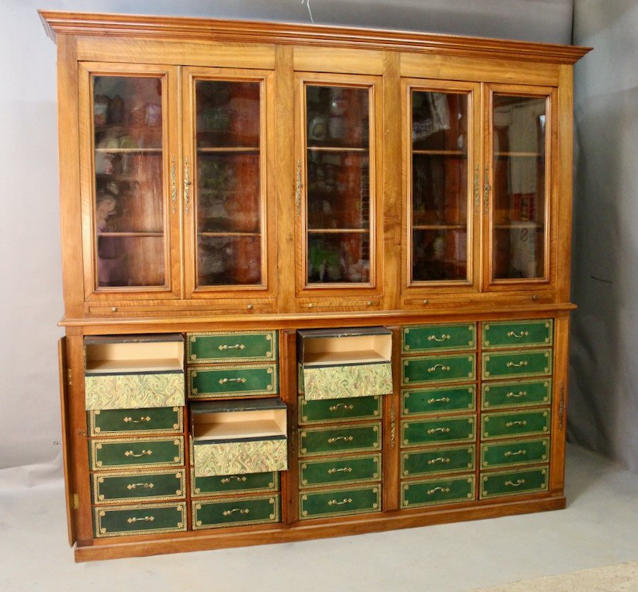 Important 19th Century Mahogany Carton Library-photo-4