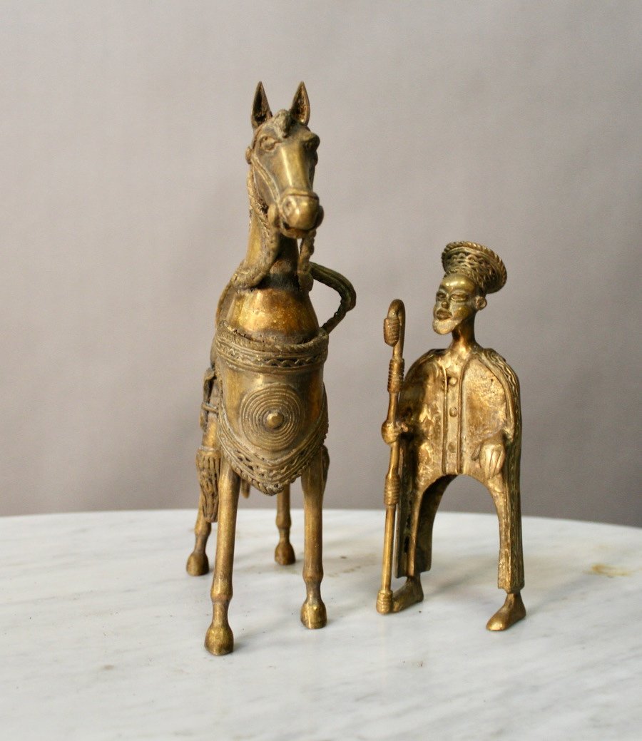 Bronze d'Un Dignitaire à Cheval Mongole -photo-2