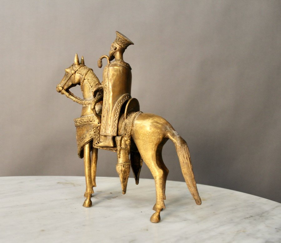 Bronze d'Un Dignitaire à Cheval Mongole -photo-1