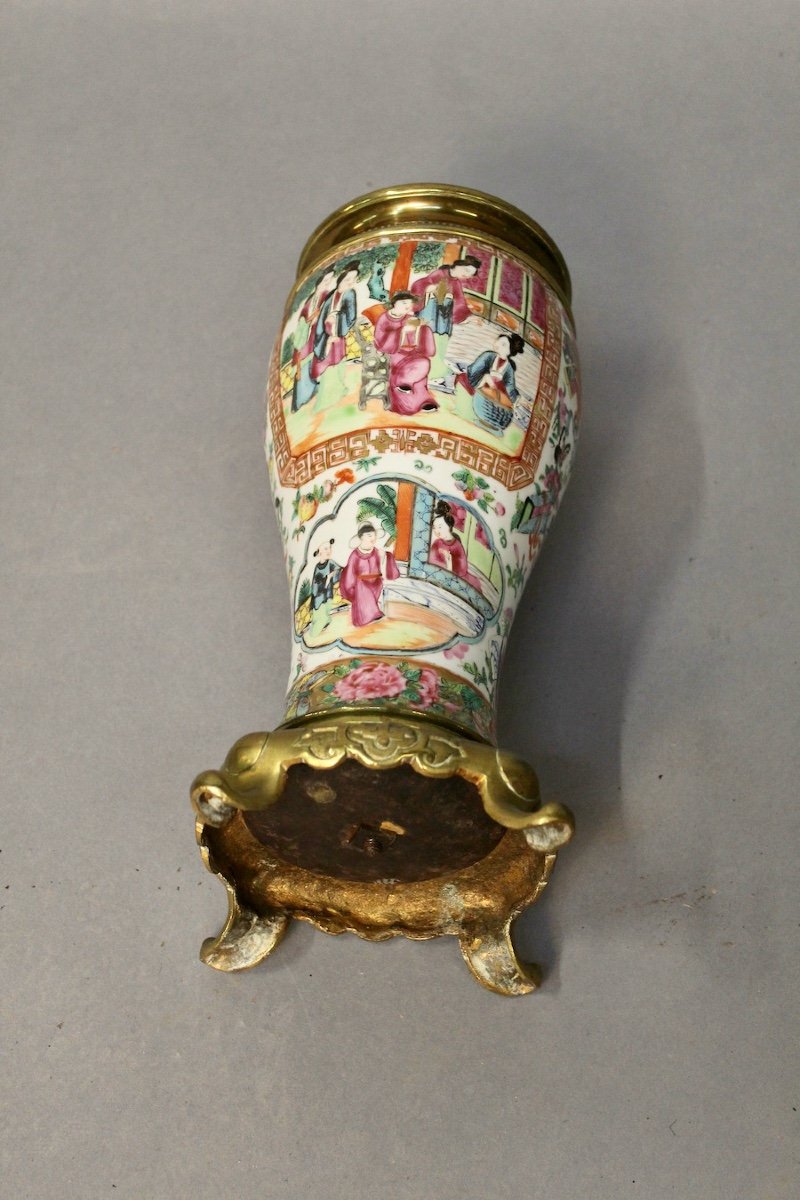 Vase En Porcelaine De Canton Chine XIXème-photo-1