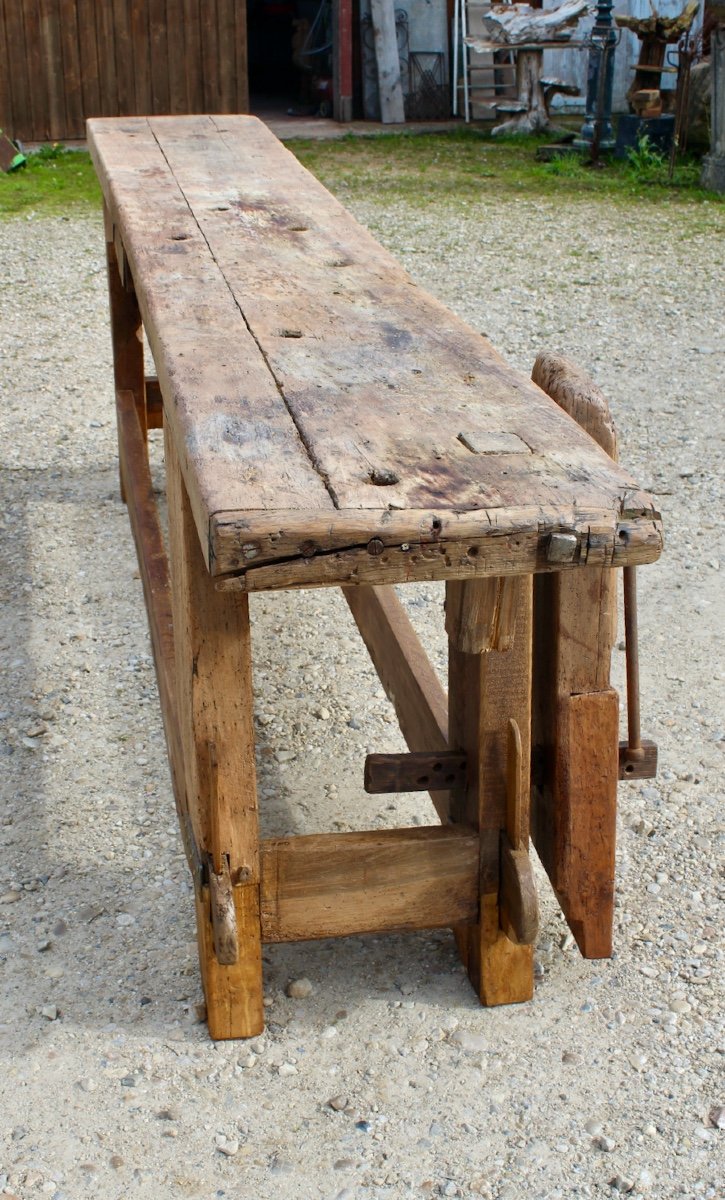 Workbench In Oak And Beech XVIIIth, 3 Meters-photo-2