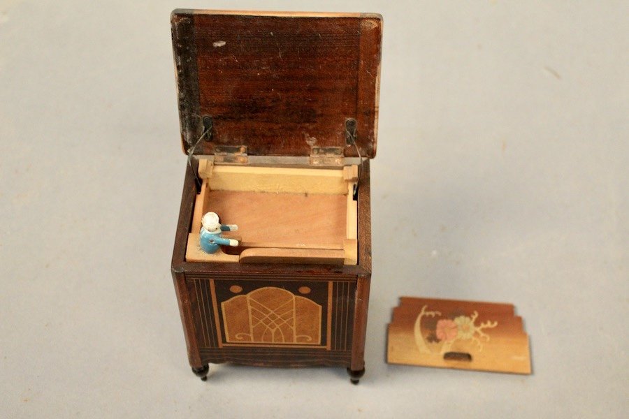 Inlaid Cigarette Dispenser 1900 Japanese Decor-photo-5