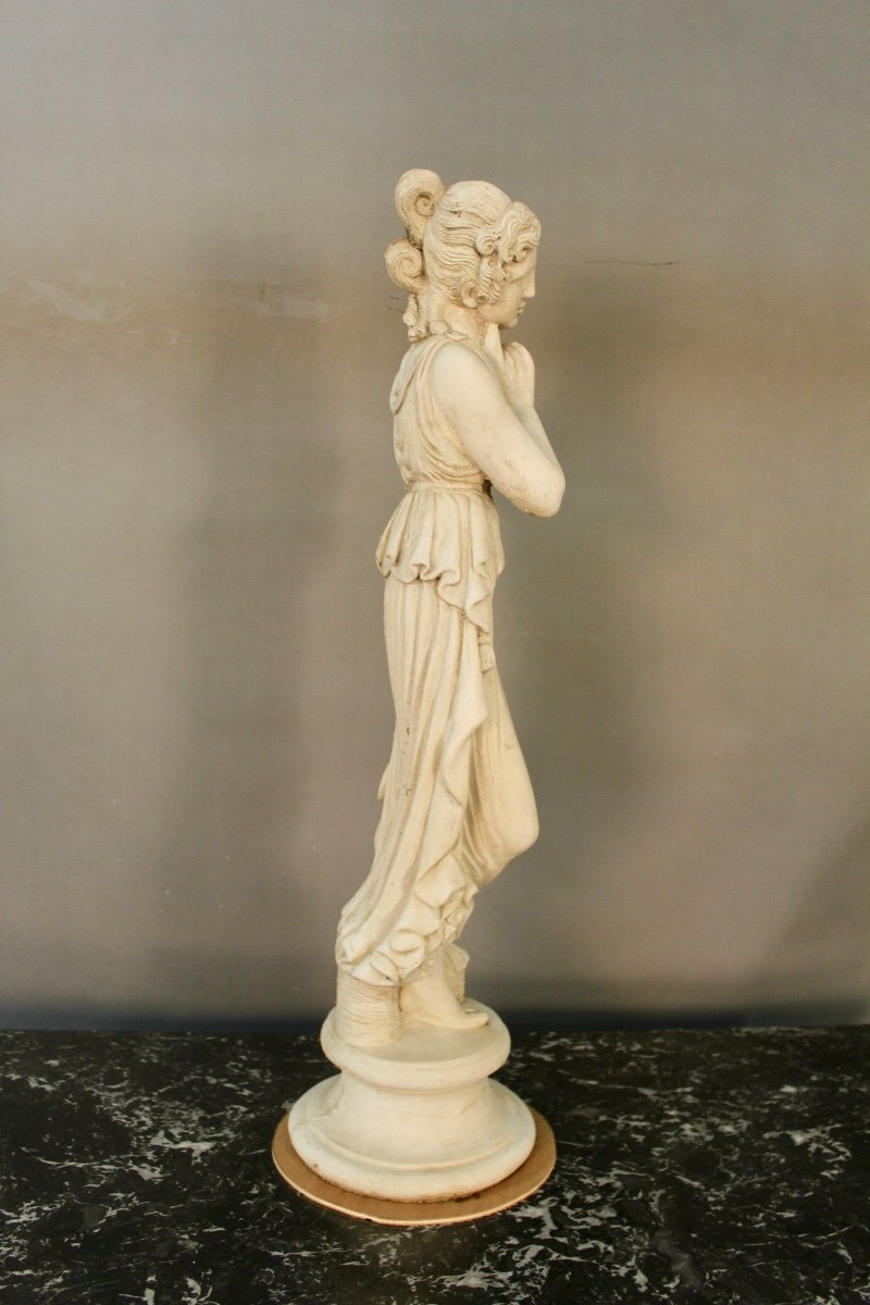 Statue De Jardin Femme Antique Sur Socle -photo-3