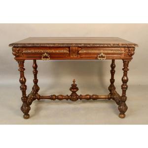 Louis XIII Style Writing Table With Putti Decor