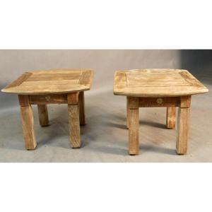 Pair Of Roland Vlaemynck Coffee Tables In Teak