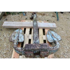 Very Large Cast Iron Marine Anchor With Its Chain