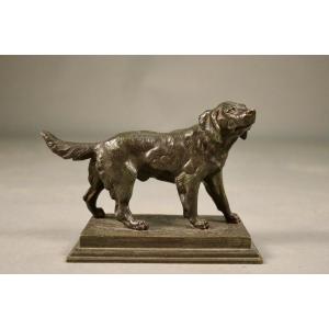 Chien De Chasse En Bronze XIXème 