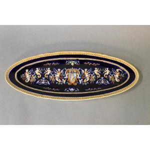 Grand Plat De Service En Faience De Gien 