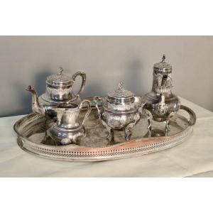 Coffee Or Tea Service Monogrammed Cr Silver Metal