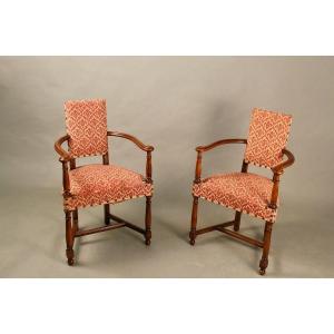 Pair Of Nineteenth "caquetoires" Armchairs