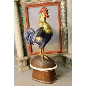 Rooster Chantecler Ball Pass In Polychrome Pressed Cardboard