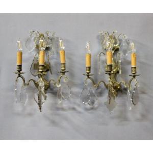 Pair Of Wall Sconces In Bronze And Tassels