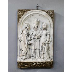 Bas Relief Religious Scene In Terracotta