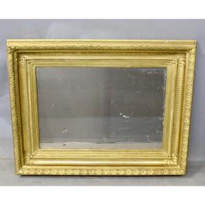 Antique Mirror With Golden Wood Frame