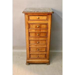 Louis Philippe Nightstand In Walnut With Faux Drawers