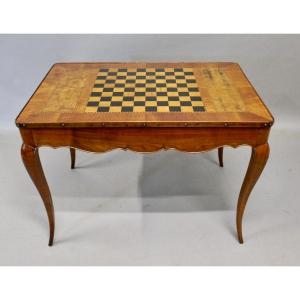 Table à jeux à dessus Damier amovible et réversible 
