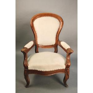 Fauteuil Louis Philippe en noyer