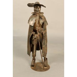 Shepherd In Wrought Iron Signed Bocquin In Rumilly