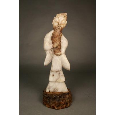 Asian Sage Statue In Onyx