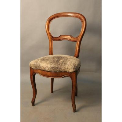 Louis Philippe Chair In New Upholstered Walnut