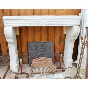 Louis XV Style Stone Fireplace