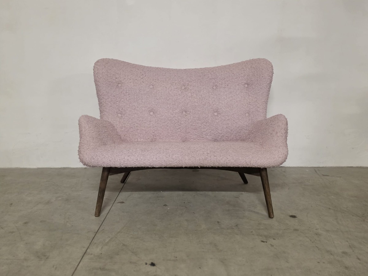60s Nordic Sofa  Refined Two-seater Sofa.