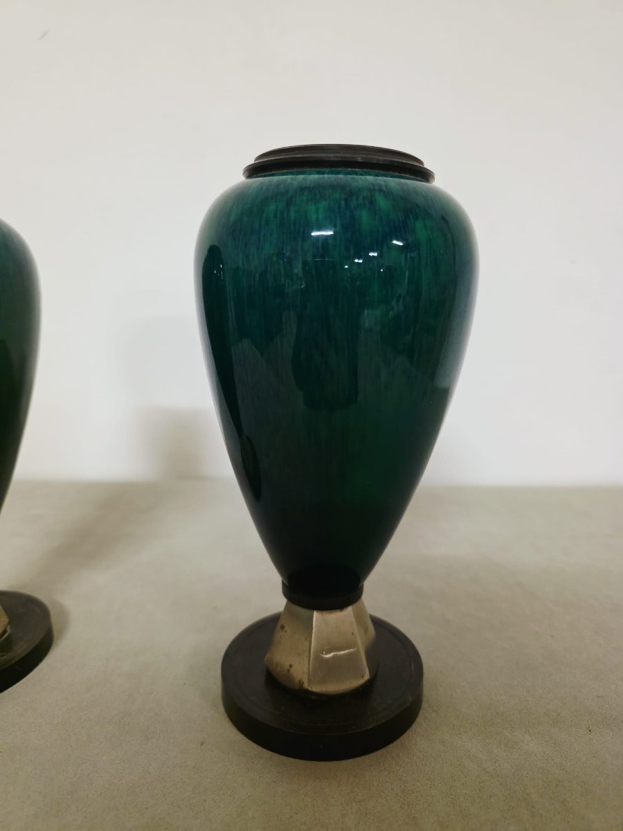 Paire de vases Déco dans le goût de Paul Milet-photo-2