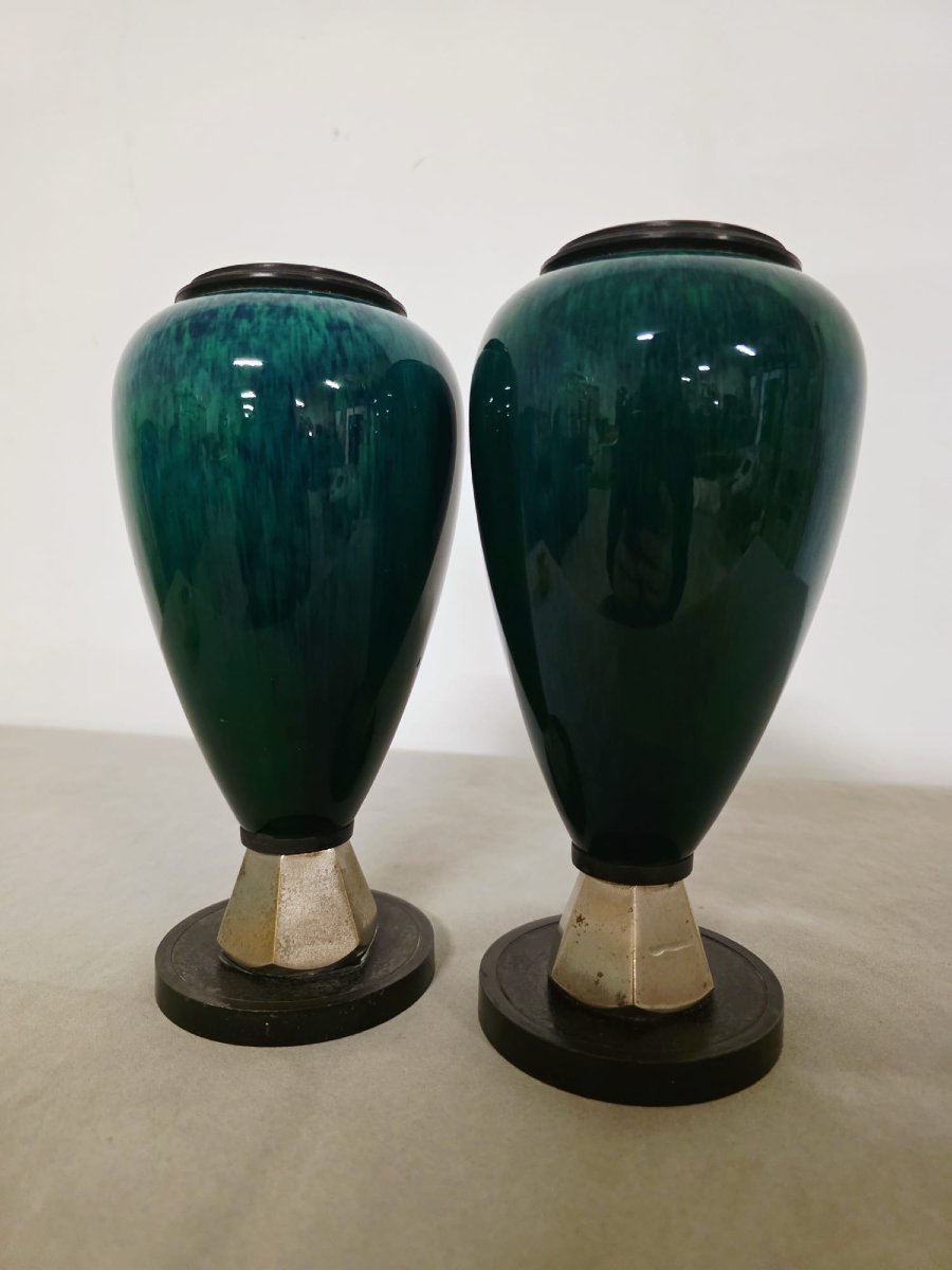 Paire de vases Déco dans le goût de Paul Milet-photo-3
