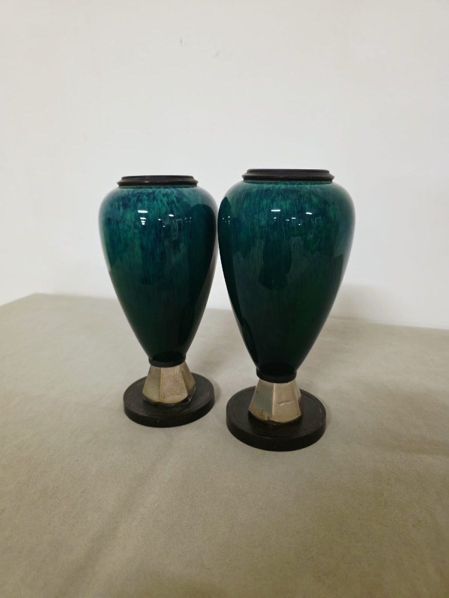 Paire de vases Déco dans le goût de Paul Milet-photo-1