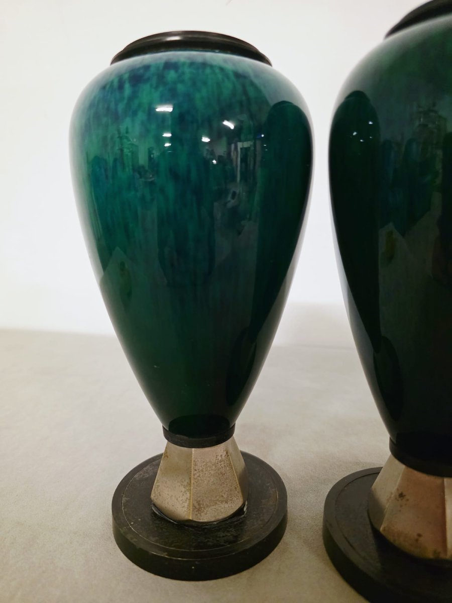 Paire de vases Déco dans le goût de Paul Milet-photo-4