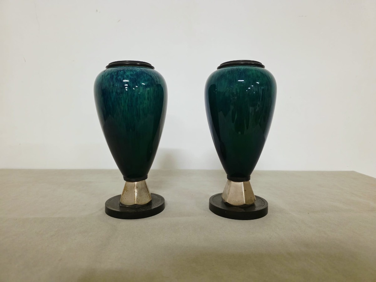 Paire de vases Déco dans le goût de Paul Milet