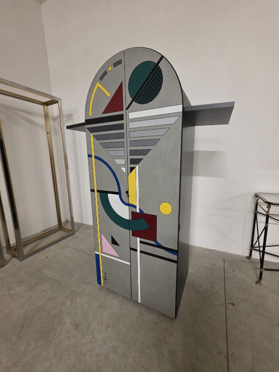 Postmodern Chest Of Drawers By Eugenio Pinuer In The Memphis Style-photo-3