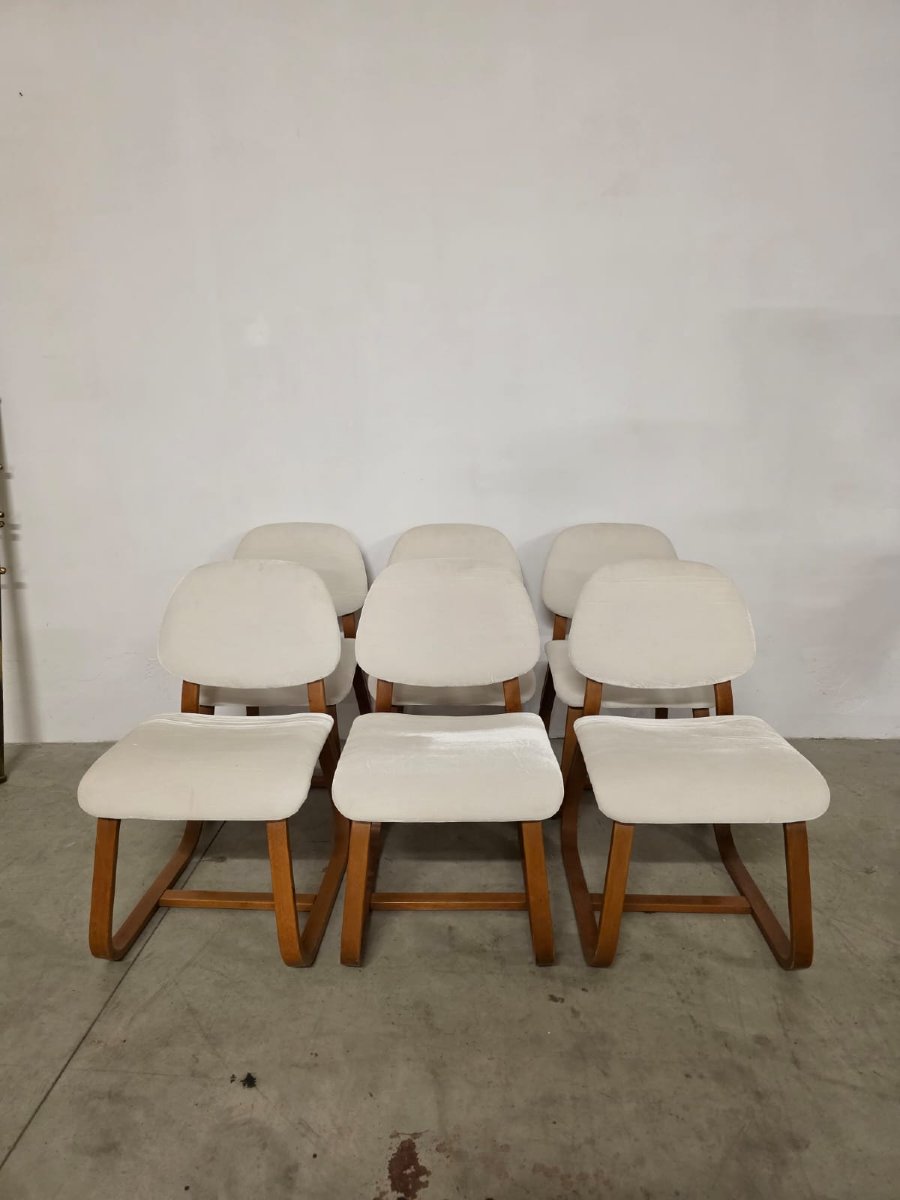 Chaises en bois courbé des années 60.-photo-4