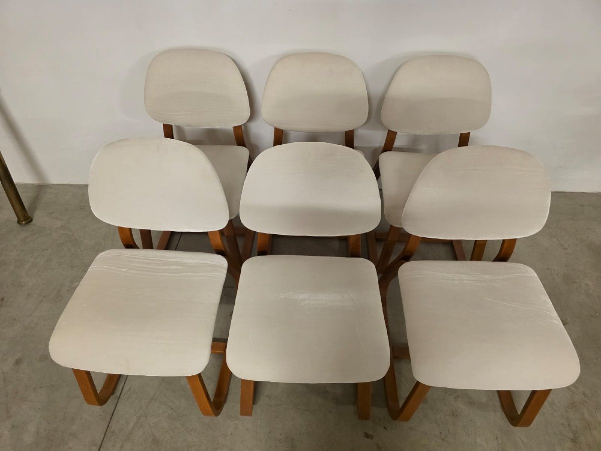 Chaises en bois courbé des années 60.-photo-6