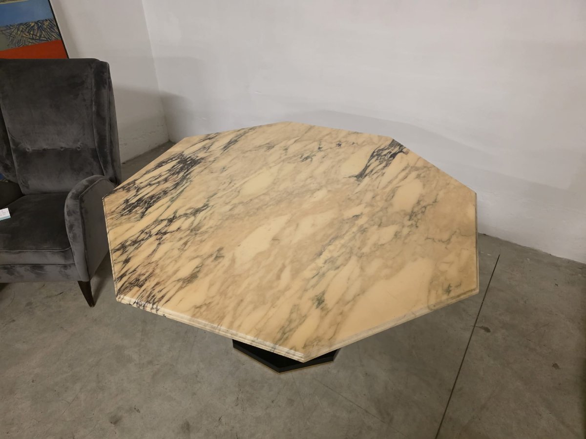 Table octogonale en marbre.-photo-3