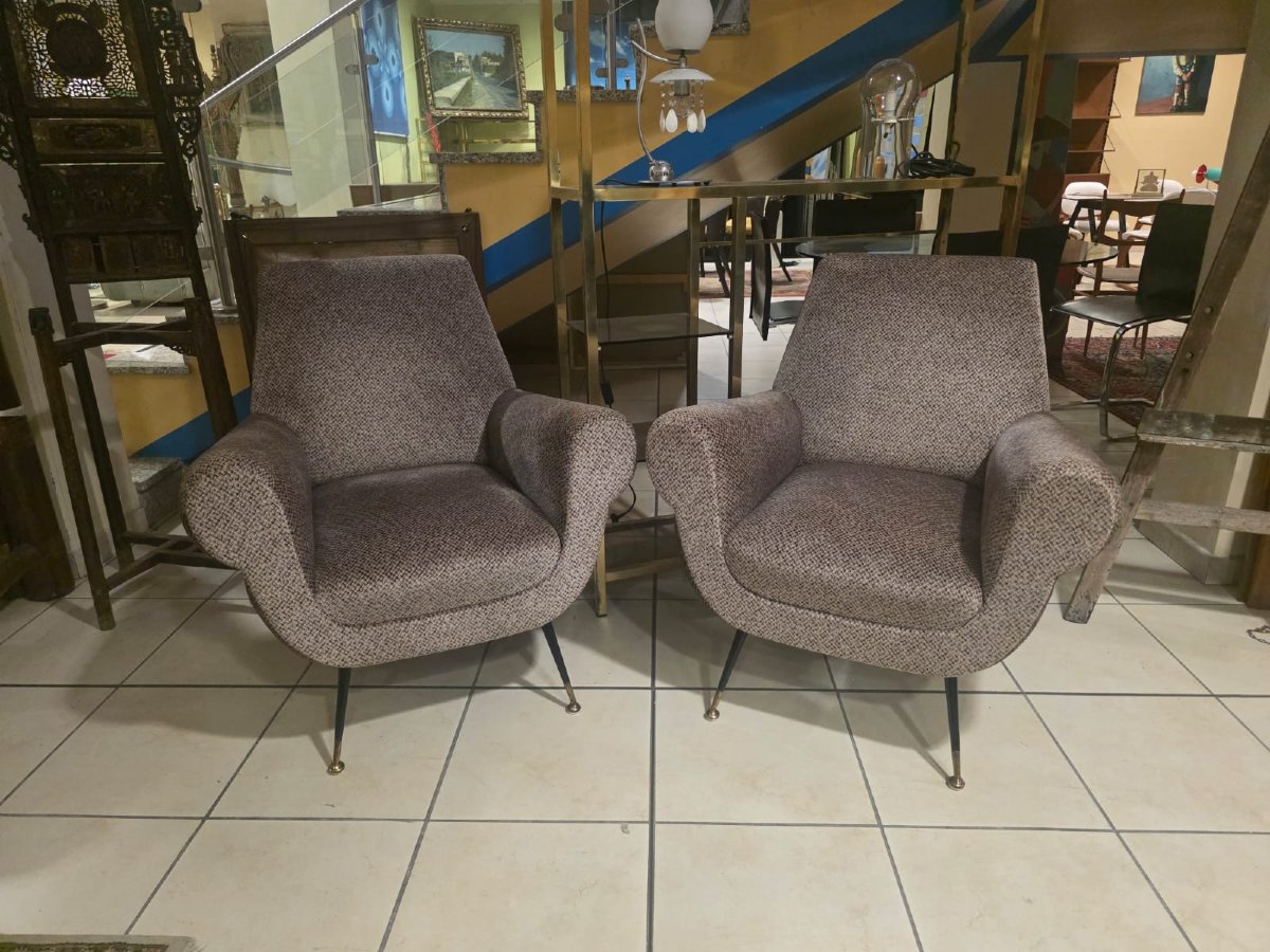 A Pair Of Armchairs By Gigi Radice For Minotti