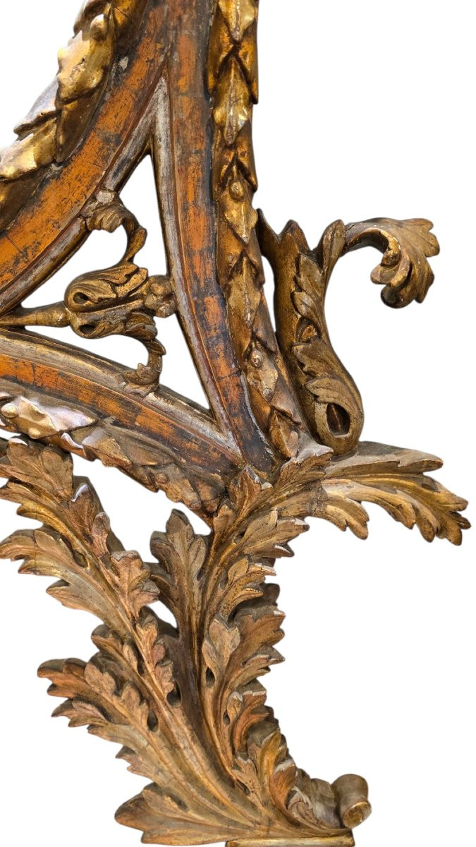 Large Mirror, Naples/rome, 18th Century, Carved And Gilded.-photo-1