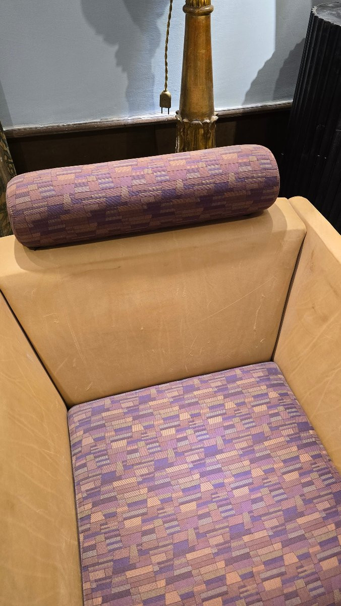 Paire de fauteuils « Eastside » de Sottsass pour Knoll (1983). Édition limitée avec pieds émail-photo-2