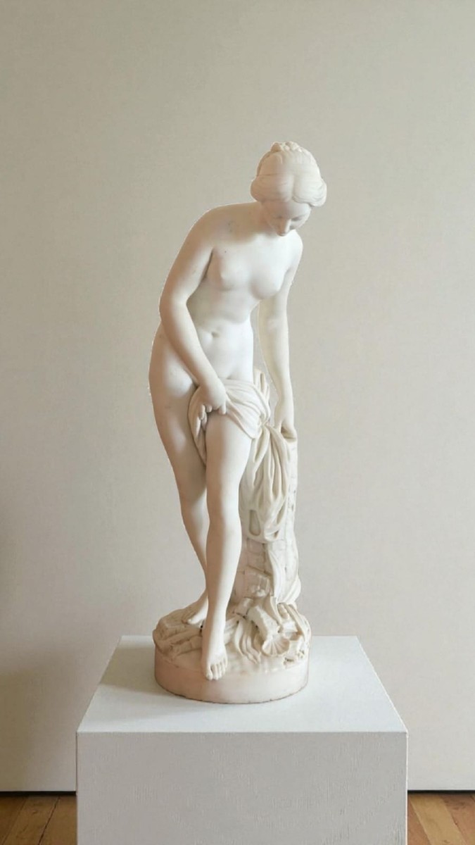 White Statuary Marble Sculpture,  19th Century. "venus" By Falconet (1716-1791)