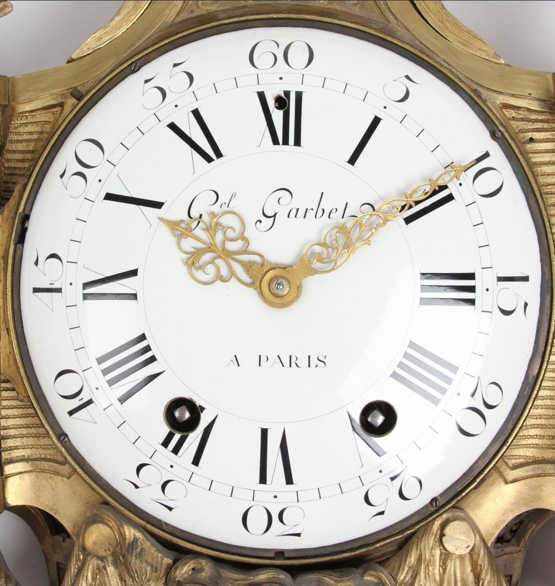 Pendule Cartel d'époque Louis XVI. Jean-Charles Delafosse. En bronze dorè, XVIIIéme-photo-3