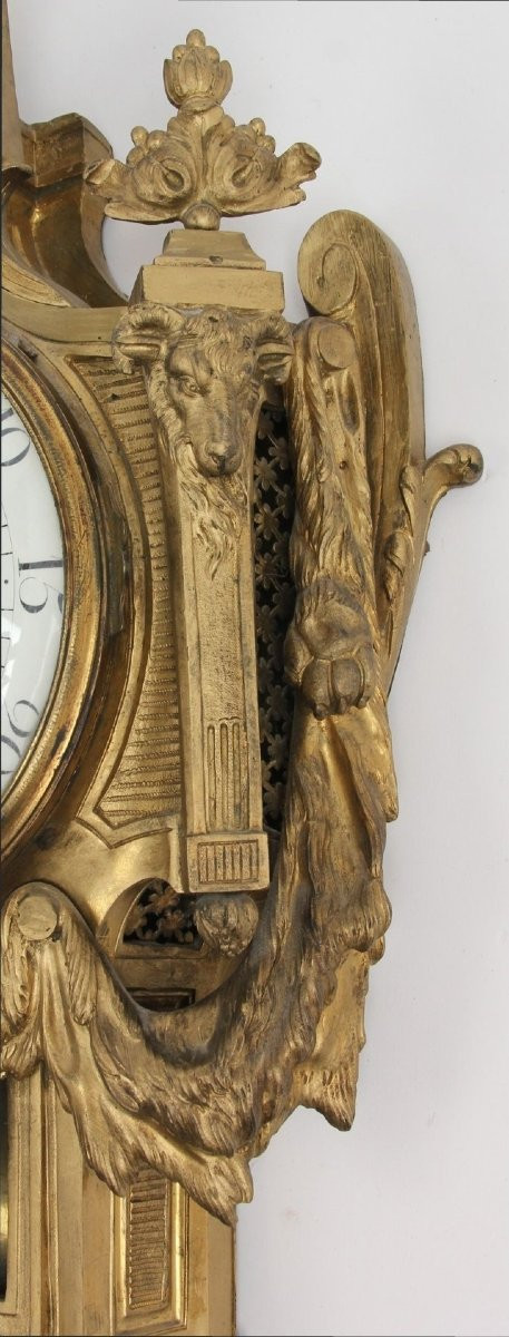 Pendule Cartel d'époque Louis XVI. Jean-Charles Delafosse. En bronze dorè, XVIIIéme-photo-1