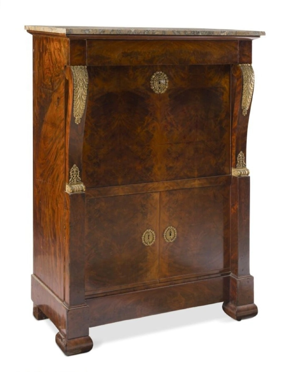 Secrétaire français, acajou et bronze doré, XIXe siècle