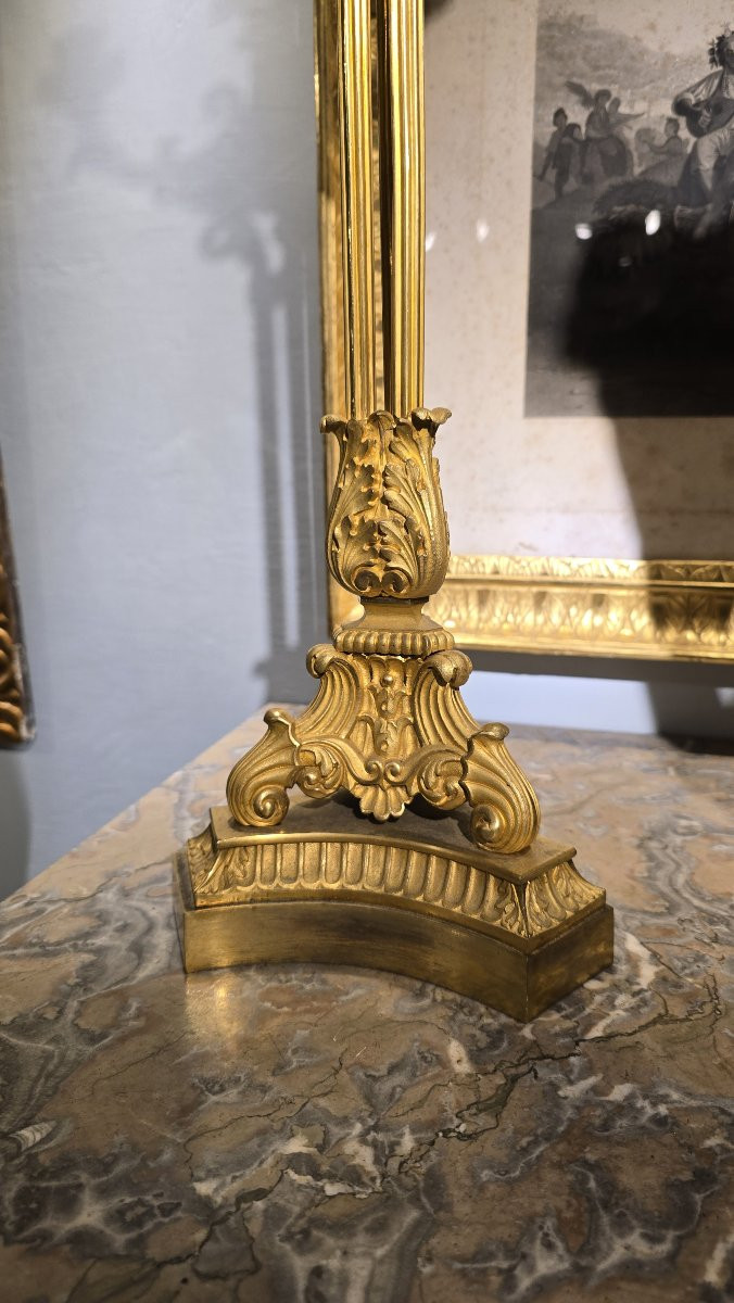 Grande paire de candelabres en bronze doré , XIXe siècle-photo-5