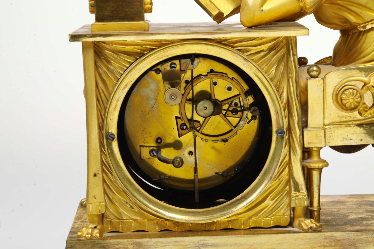 Pendule « La Liseuse ». France, Empire, XIXe siècle, model de Jean André Reiche-photo-2