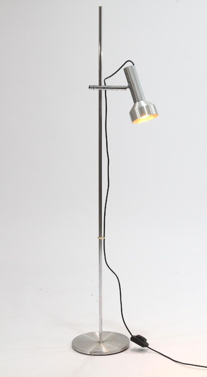 Lampadaire Staff Leuchten Spot chromé, modèle L401, '60